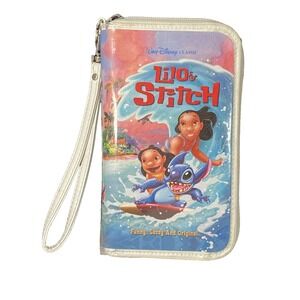 Disney Parks Lilo & Stitch VHS Clutch Wallet Purse Womens Surf Classic Movie Bag
